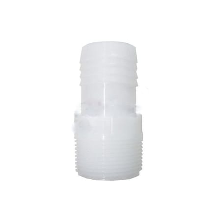 0.75 In. White Nylon Male Adapter